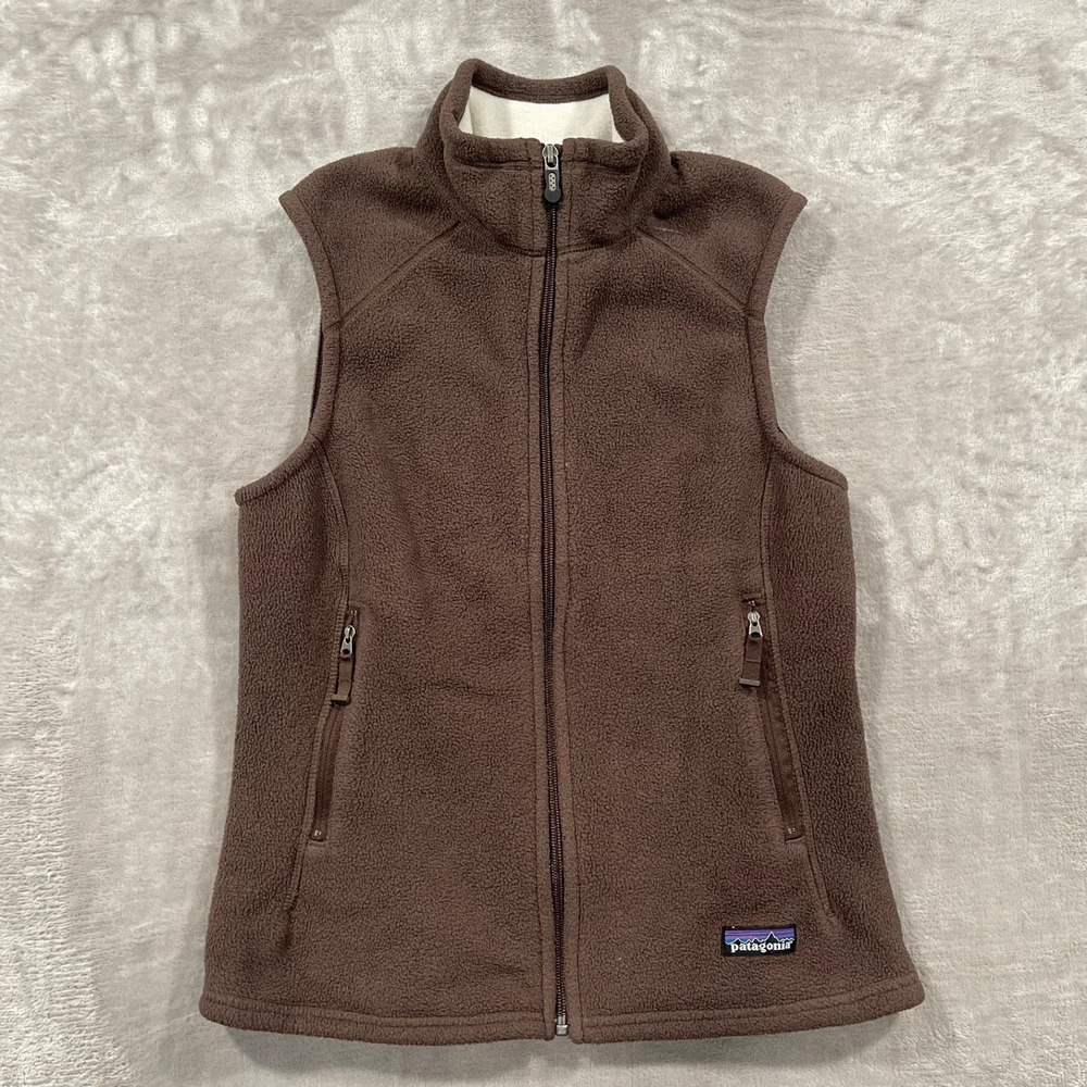 Patagonia Synchilla Vest Womens Small Brown Fleece Full Zip Outdoor